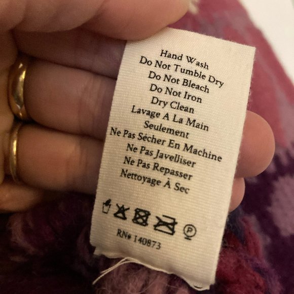 LoveShackFancy Prune/Multicolor Shirelle Heart Balloon-Sleeve Pullover Sweater - Picture 10 of 12